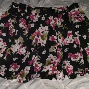 Floral print skater skirt
